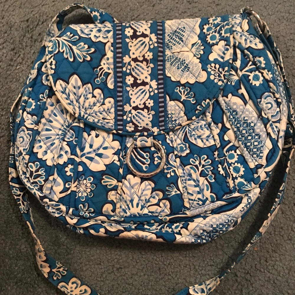Vera Bradley blue lagoon saddle up bag